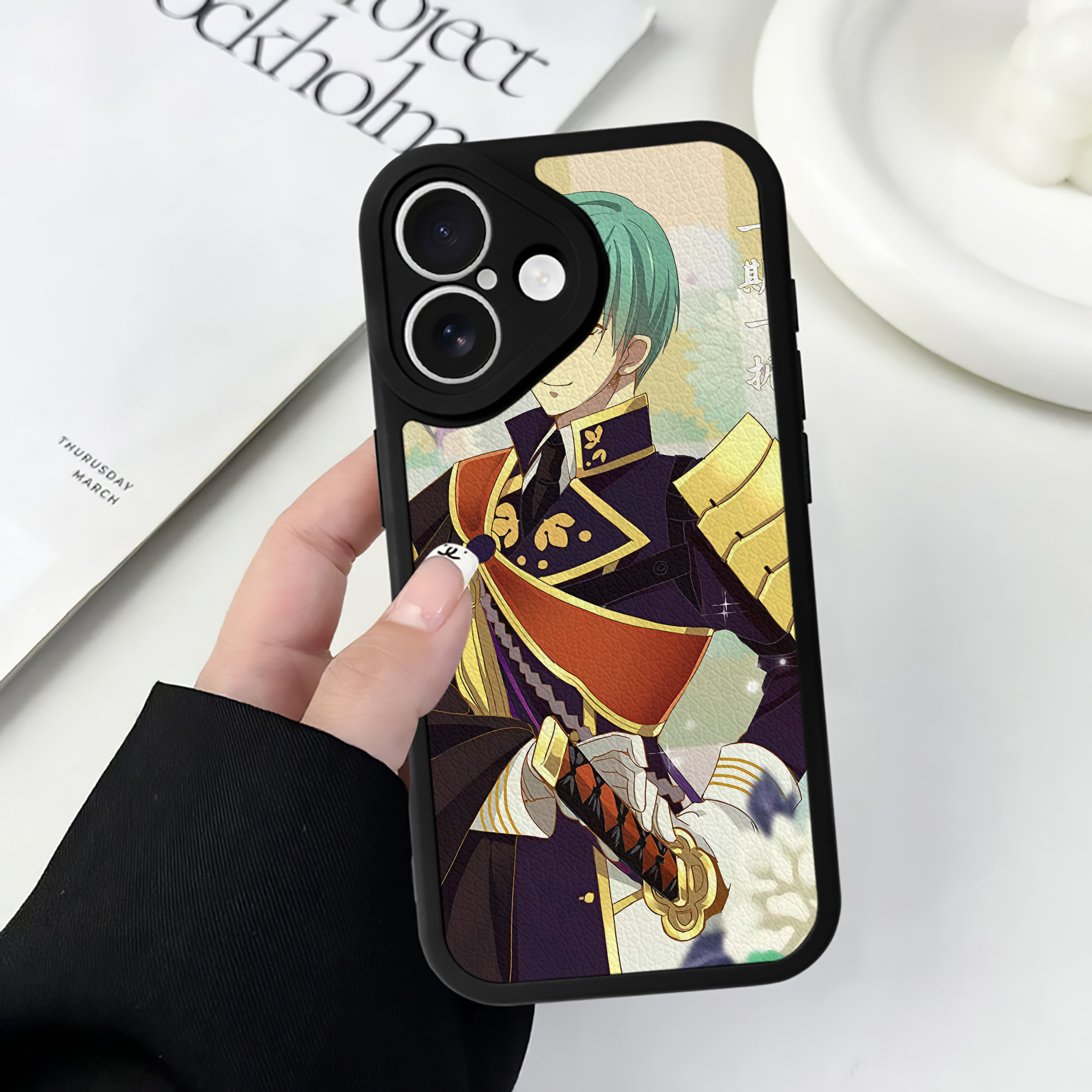 （画像用） 刀剣乱舞 Touken Ranbu 【iPhone 16シリーズ対応】シリコンスマホケース（レザー調） 材質：シリコン